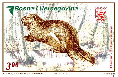 Biberbriefmarke Bosnien